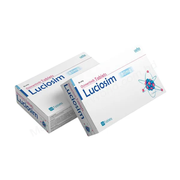 عبوة LuciOsim (80 ملغ)، الشركة المصنّعة كما هي مدرجة: Lucius Pharma