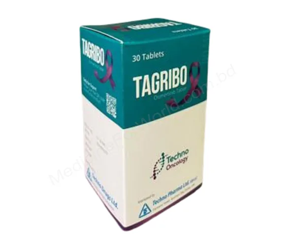 عبوة Tagribo (80 ملغ)، الشركة المصنّعة كما هي مدرجة: Techno Drugs